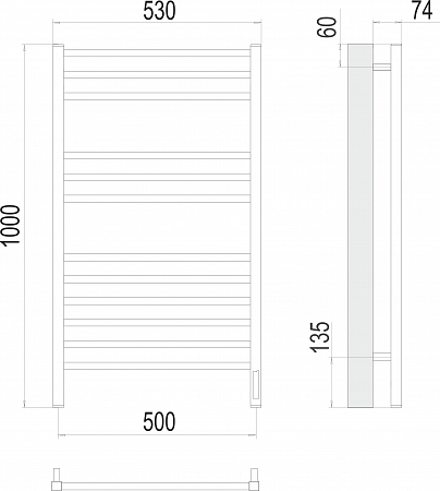 Ватикан П12 500х1000 электро (sensor quick touch) Полотенцесушитель TERMINUS) крашеные Пятигорск - фото 3