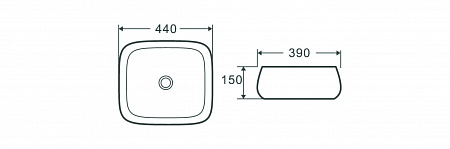 Раковина накладная Terminus Сицилия 440х390х150 Пятигорск - фото 4
