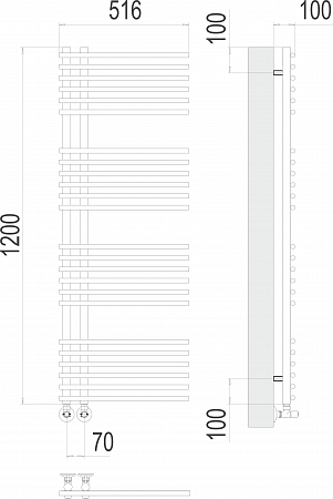 Астра П24 70х1200 Полотенцесушитель  TERMINUS Пятигорск - фото 3