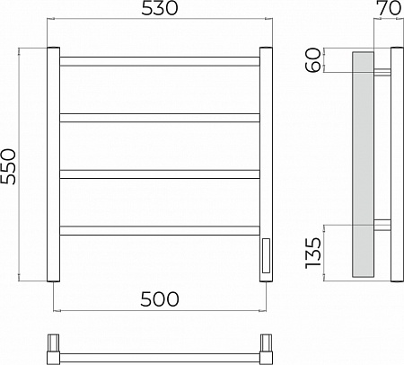 Ватикан П4 500х550 Электро (quick touch) Полотенцесушитель TERMINUS Пятигорск - фото 3