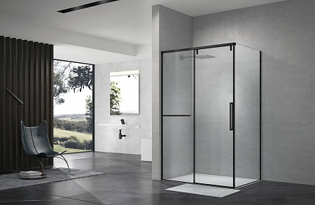 Душевой уголок слайдер Terminus Альба 02 900х1200х2200  прямоугольник чёрный Пятигорск - фото 2