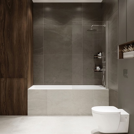 Шторка на ванну распашная Terminus Ното 02 1500х700 проф.хром Пятигорск - фото 3