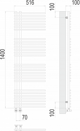 Астра П28 70х1400 Полотенцесушитель  TERMINUS Пятигорск - фото 3