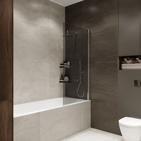 Шторка на ванну распашная Terminus Ното 02 1500х700 проф.хром, тонированная Пятигорск - фото 1 Шторка на ванну распашная Terminus Ното 02 1500х700 проф.хром, тонированная Пятигорск - фото 1