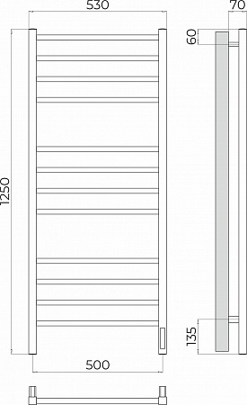 Ватикан П12 500х1250 Электро (quick touch) Полотенцесушитель TERMINUS Пятигорск - фото 3