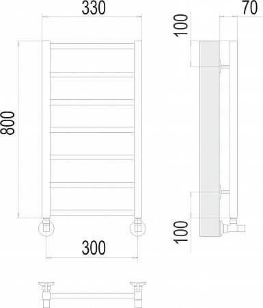 Контур П7 300х800 Полотенцесушитель  TERMINUS Пятигорск - фото 3