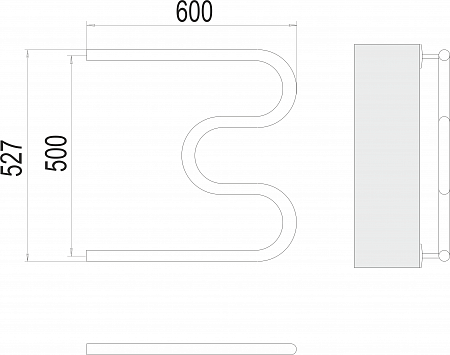 М-обр AISI 25 500х600 Полотенцесушитель  TERMINUS Пятигорск - фото 3