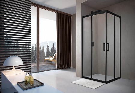 Душевой уголок слайдер Terminus Соренто 05 900х900х2000  квадрат чёрный Пятигорск - фото 2