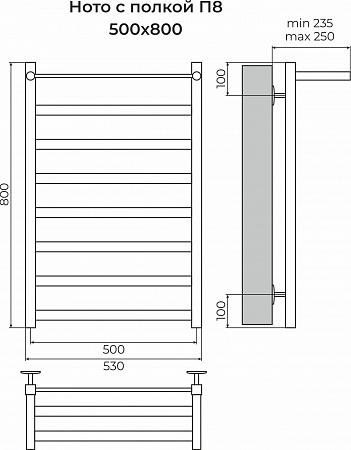 Ното с/п П8 500х800 Полотенцесушитель TERMINUS Пятигорск - фото 3