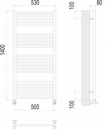 Сицилия П22 500х1400 Полотенцесушитель  TERMINUS Пятигорск - фото 3
