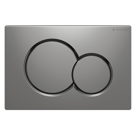 Клавиша смыва для инсталляции Terminus Классик кнопка двойной круг цвет матовый хром Пятигорск - фото 1