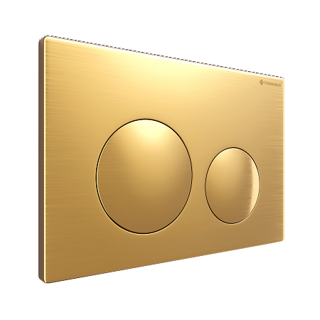 Клавиша смыва для инсталляции Terminus Классик кнопка круг цвет брашированное золото Пятигорск - фото 2