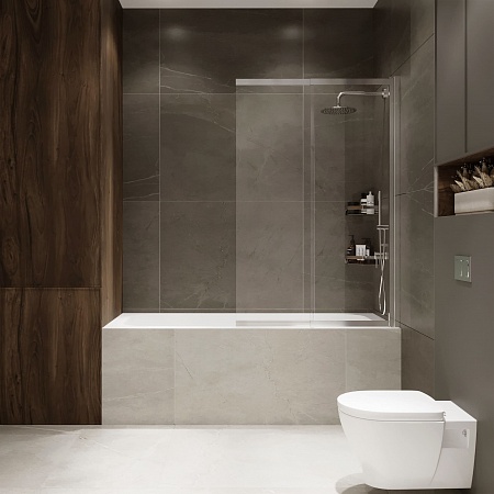 Шторка на ванну слайдер Terminus Ното 01 1500х900 проф.хром Пятигорск - фото 4