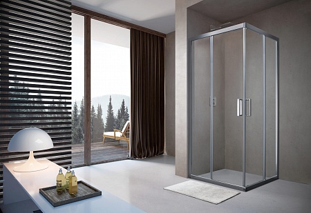 Душевой уголок слайдер Terminus Соренто 05 900х900х2000  квадрат хром Пятигорск - фото 2