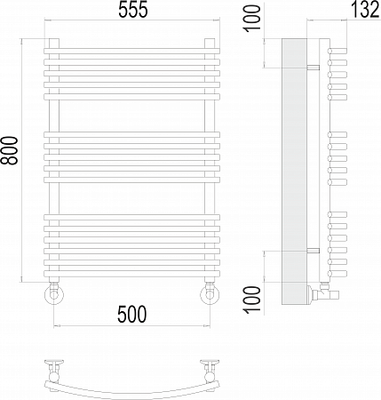 Марио П16 500х800 Полотенцесушитель  TERMINUS Пятигорск - фото 3