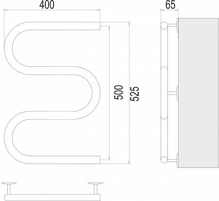 Электро 25 М-обр 400х500 Полотенцесушитель  TERMINUS Пятигорск - фото 3