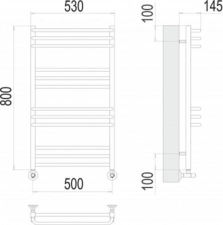 Соренто П12 500х800 Полотенцесушитель  TERMINUS Пятигорск - фото 3