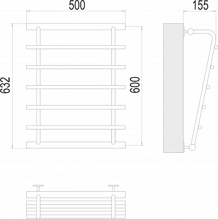 Каскад П5 600х500 Полотенцесушитель  TERMINUS Пятигорск - фото 3