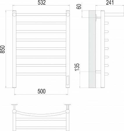 Классик с/п П8 500х850 Электро Полотенцесушитель TERMINUS Пятигорск - фото 3 Классик с/п П8 500х850 Электро Полотенцесушитель TERMINUS Пятигорск - фото 3