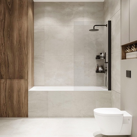 Шторка на ванну распашная Terminus Ното 02 1500х700 проф.черный Пятигорск - фото 3