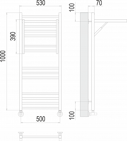 Валенсия П14 500х1000 Полотенцесушитель  TERMINUS Пятигорск - фото 5