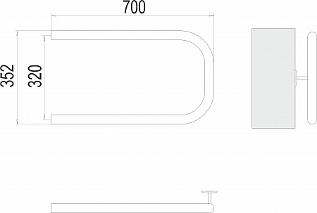 П-обр AISI 32х2 320х700 Полотенцесушитель  TERMINUS Пятигорск - фото 3