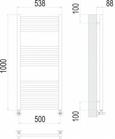 Альба П16 500х1000 Полотенцесушитель  TERMINUS Пятигорск - фото 3