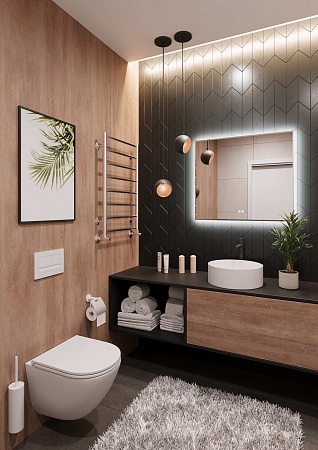 Подвесной унитаз безободковый Terminus Аврора Монолит 495х360 белый Пятигорск - фото 2