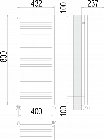 Аврора с/п П16 400х800 Полотенцесушитель  TERMINUS Пятигорск - фото 3