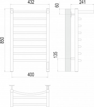Классик с/п П8 400х850 Электро Полотенцесушитель TERMINUS Пятигорск - фото 3 Классик с/п П8 400х850 Электро Полотенцесушитель TERMINUS Пятигорск - фото 3