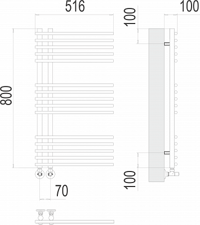 Астра П15 70х800 Полотенцесушитель  TERMINUS Пятигорск - фото 3