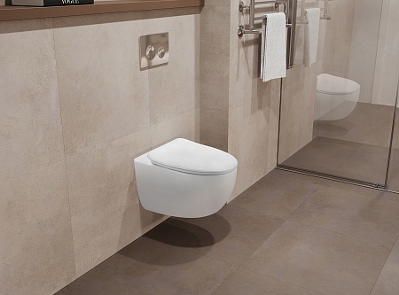 Подвесной унитаз безободковый Terminus Енисей Monolit 560х390 белый Пятигорск - фото 1