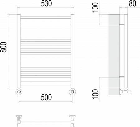 Сицилия П12 500х800 Полотенцесушитель  TERMINUS Пятигорск - фото 3
