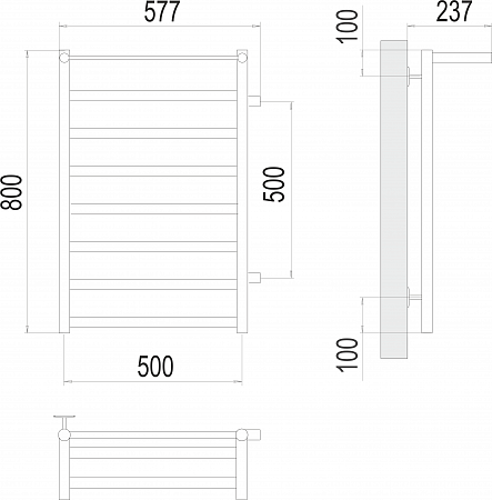 Хендрикс П8 500х800 бп500 Полотенцесушитель  TERMINUS Пятигорск - фото 3