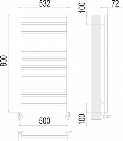 Аврора П16 500х800 Полотенцесушитель  TERMINUS Пятигорск - фото 3