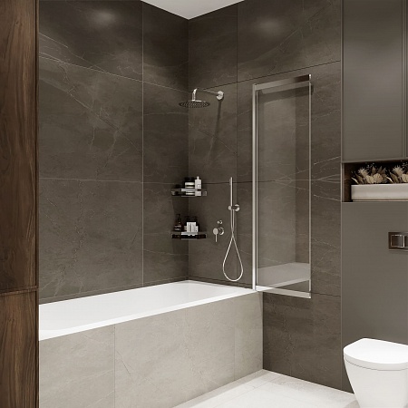 Шторка на ванну слайдер Terminus Ното 01 1500х900 проф.хром Пятигорск - фото 3