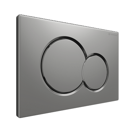 Клавиша смыва для инсталляции Terminus Классик кнопка двойной круг цвет матовый хром Пятигорск - фото 2