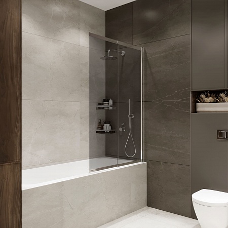 Шторка на ванну слайдер Terminus Ното 01 1500х900 проф.хром, тонированная Пятигорск - фото 1 Шторка на ванну слайдер Terminus Ното 01 1500х900 проф.хром, тонированная Пятигорск - фото 1