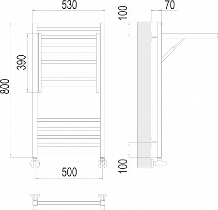 Валенсия П12 500х800 Полотенцесушитель  TERMINUS Пятигорск - фото 5