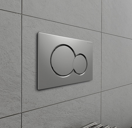 Клавиша смыва для инсталляции Terminus Классик кнопка двойной круг цвет матовый хром Пятигорск - фото 3