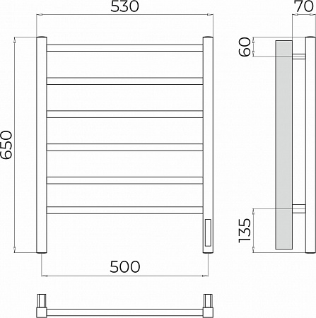 Ватикан П6 500х650 Электро (quick touch) Полотенцесушитель TERMINUS Пятигорск - фото 3