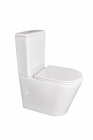 Напольный унитаз-компакт безободковый Terminus Аврора 625х390 белый Пятигорск - фото 3