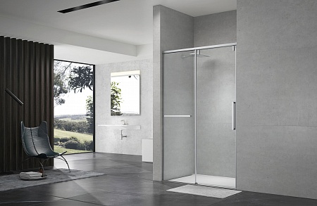 Душевая дверь в нишу слайдер Terminus Альба 01 1400х2200  хром Пятигорск - фото 2
