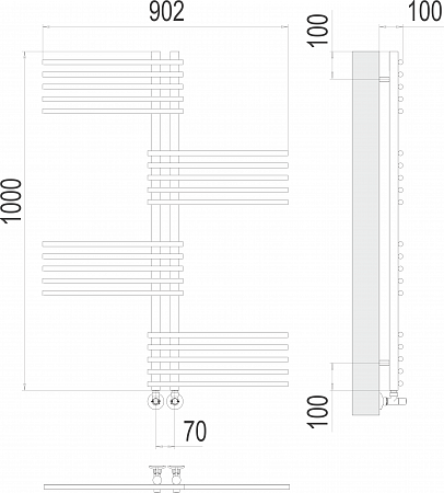 Европа П20 70х1000 Полотенцесушитель  TERMINUS Пятигорск - фото 3
