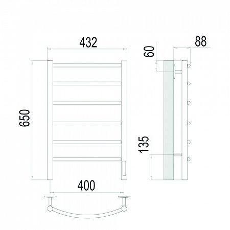 Классик П6 400х650 Электро Полотенцесушитель TERMINUS Сатин Пятигорск - фото 4 Классик П6 400х650 Электро Полотенцесушитель TERMINUS Сатин Пятигорск - фото 4