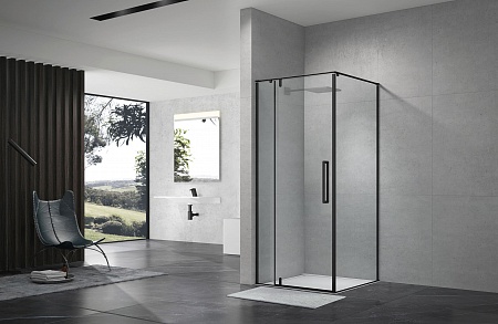 Душевой уголок распашной Terminus Альба 03 900х900х2200  квадрат чёрный Пятигорск - фото 2