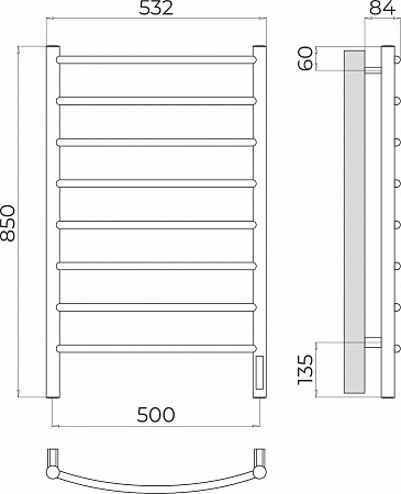 Классик П8 500х850 Электро Полотенцесушитель  TERMINUS Пятигорск - фото 3