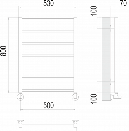 Контур П7 500х800 Полотенцесушитель  TERMINUS Пятигорск - фото 3