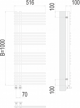 Астра П20 70х1000 Полотенцесушитель  TERMINUS Пятигорск - фото 3